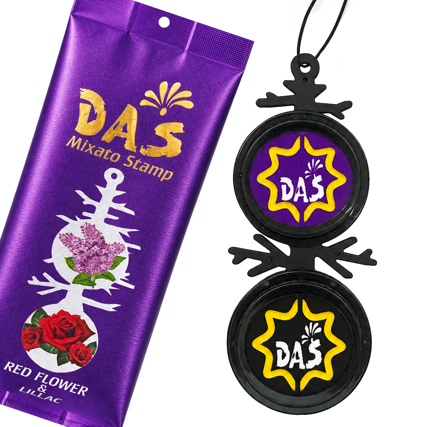 DAS_MIXATO STAMP Red Flower & Lilac Car Air Freshener