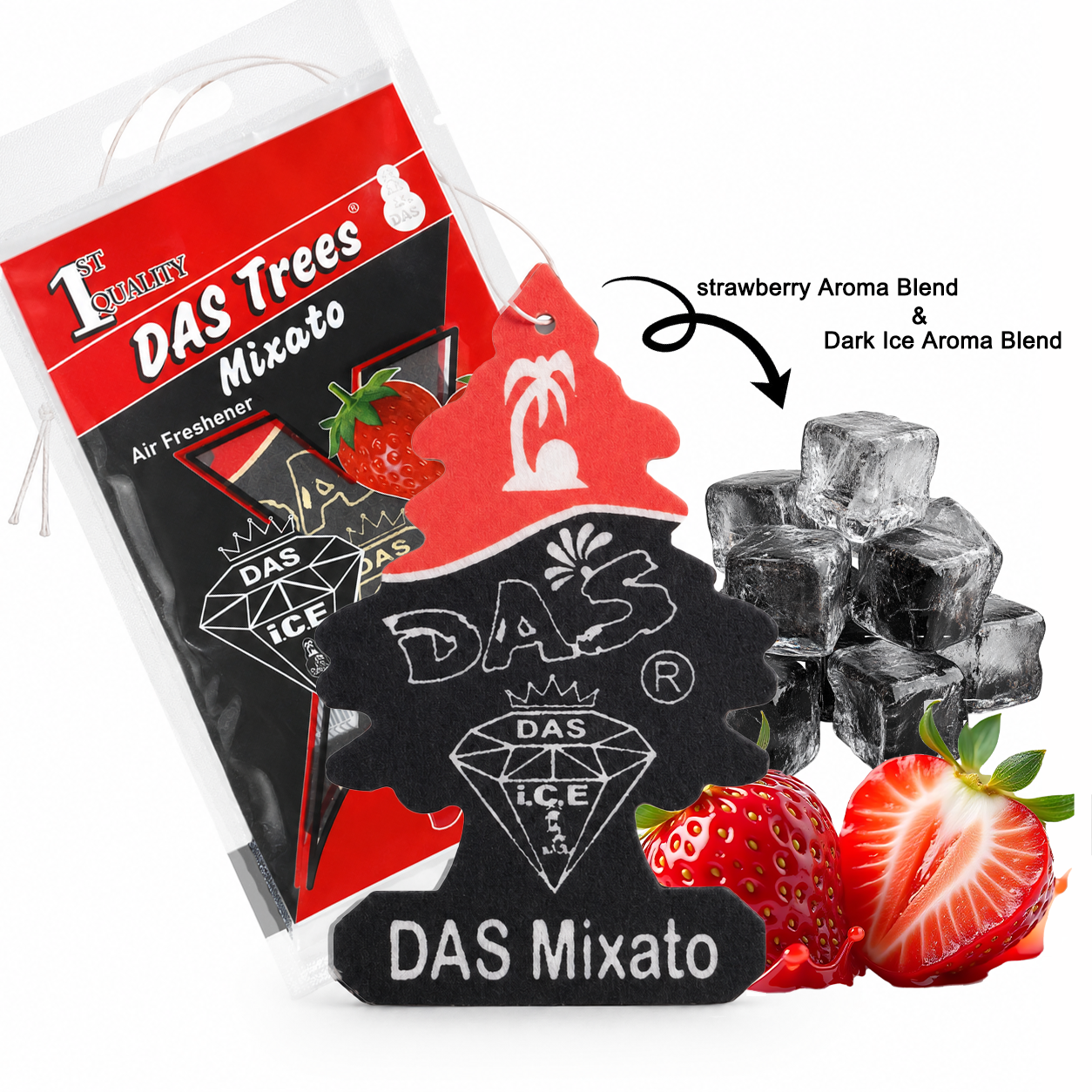 DAS_ MIXATO TREES Das Ice & Strawberry Car Air Freshener