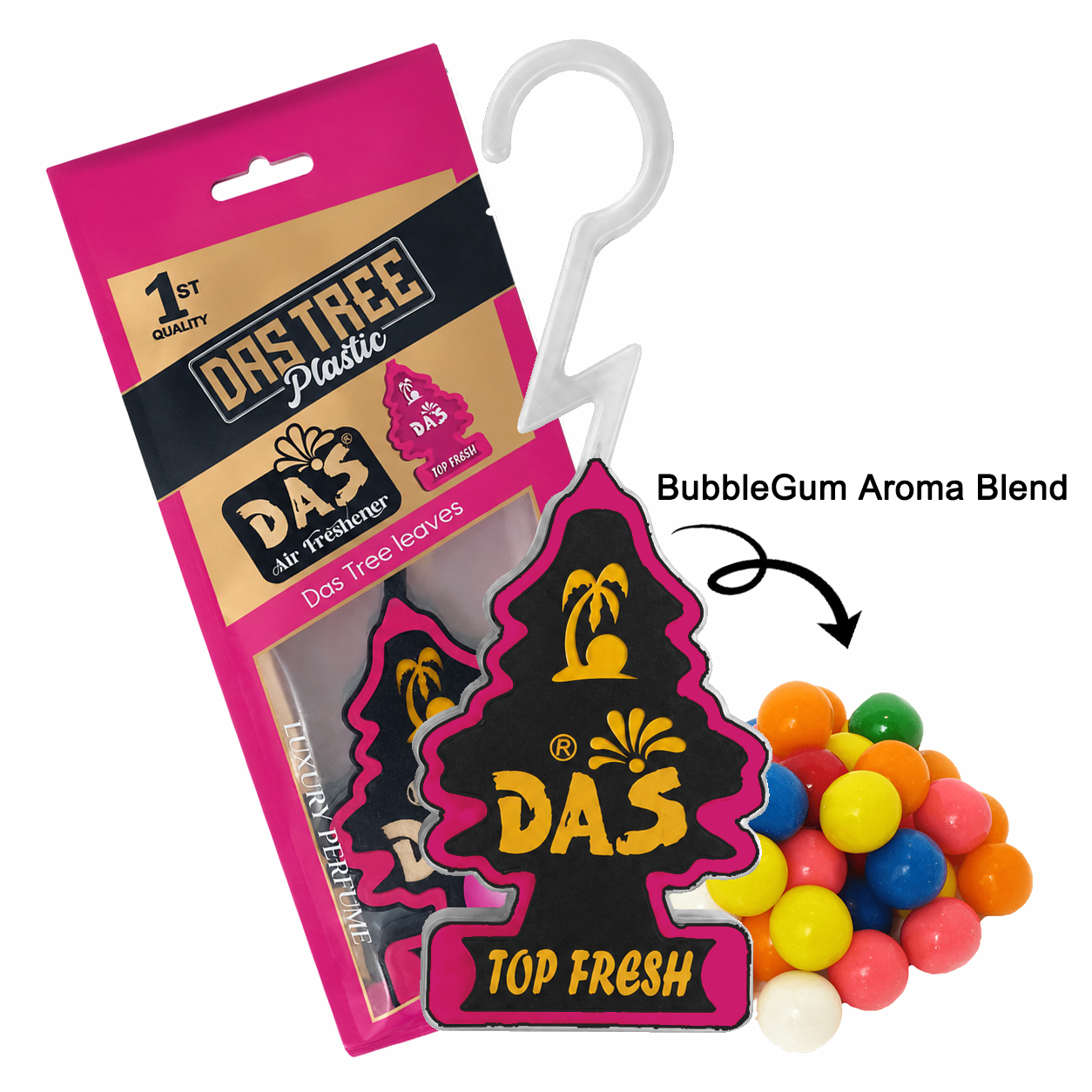 DAS_TREE PLASTIC Bubble Gum Car Air Freshener