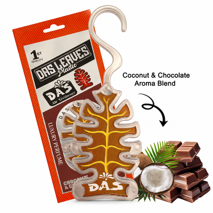DAS_LEAVES PLASTIC Chocolate & Coconut Car Air Freshener
