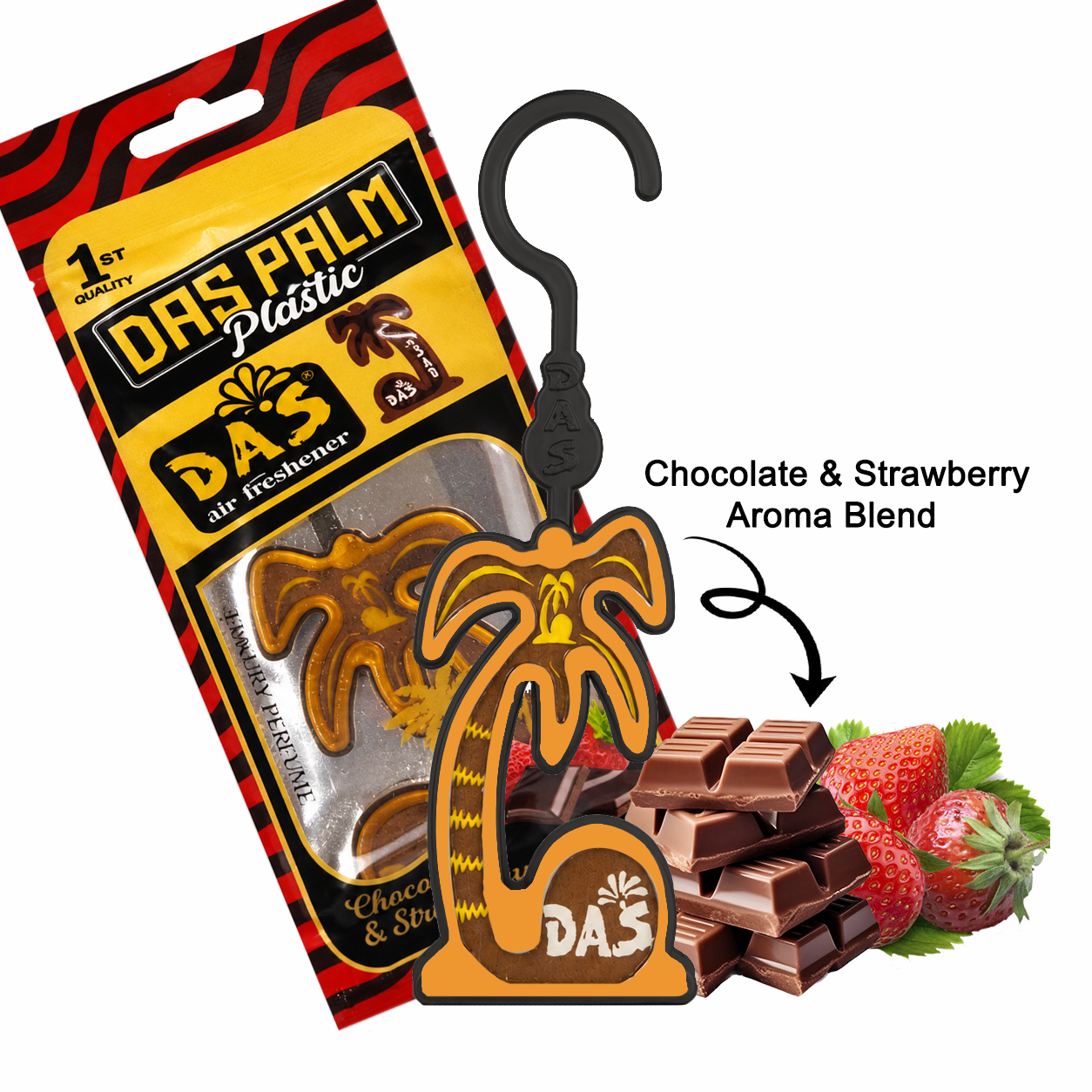 DAS_PALM PLASTIC Chocolate & Strawberry Car Air Freshener