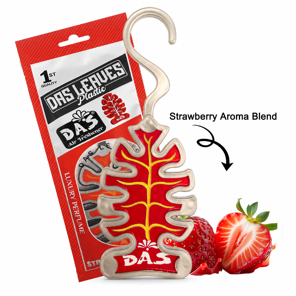 DAS_LEAVES PLASTIC Strawberry Car Air Freshener